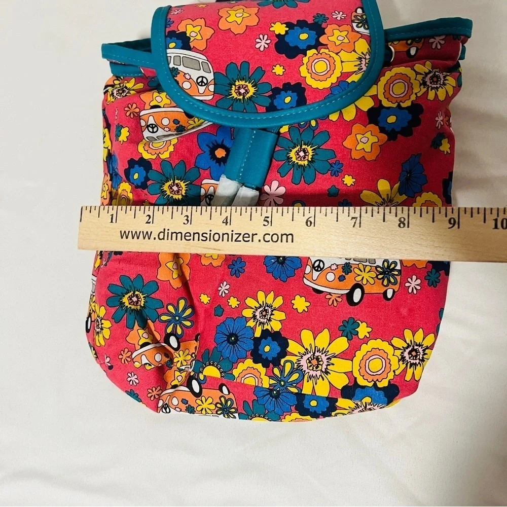 Trend Zone Floral Everyday Graphic Mini Backpack with Teal Accents NWT Casual